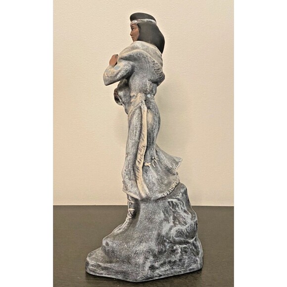Tawana Dry Brush NATIVE AMERICAN Statue SIGNED Handpainted SUNDANCE Southwestern - Picture 6 of 10